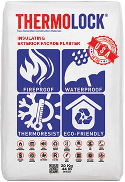 Thermolock insulating exterior facade plaster, 20 kg bag