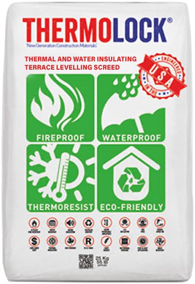 Thermolock thermal and water insulating terrace levelling screed, 25 kg bag